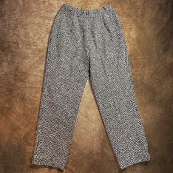 Patricia Roberts Vintage Checkered Pants Trousers High Waisted Wool Blend 90s - Picture 2 of 6